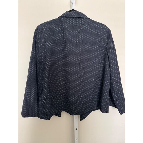 Pendelton Cropped Jacket Cotton Navy Blue w/ White Polka Dots Women’s Size Large - Picture 7 of 7
